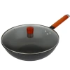 【 Wok 】 Uncoated, smokeless and non-stick wok, kitchenware wholesale, wooden handle cast iron wok, universal wok Specification image